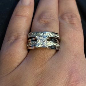 2 Piece Sterling Silver Wedding Set
